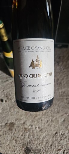 Alsace Gewurztraminer Grand Cru Cave Vinicole de Hunawihr Grand Cru Rosacker 2016