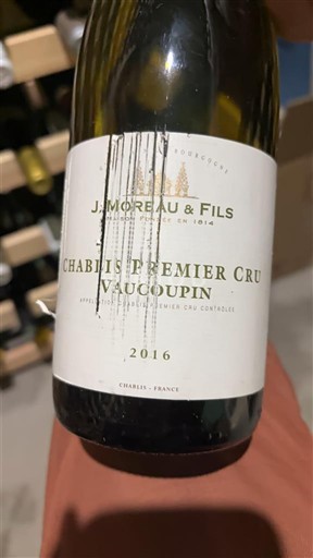 Burgundi Chablis Premier Cru J. Moreau & Fils Vaucoupin 2016