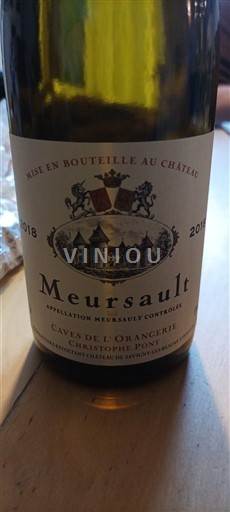 Borgoña Meursault Caves de l'Orangerie 2018