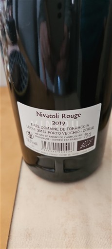 Korsika Domaine Torraccia Nivatoli Rouge 2019