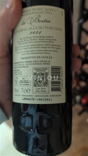 Toskana E paspecifikuar La Bestia Appassimento All'Uso Toscano 2021