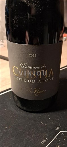 Vinos Rouge sec Les Vignes Domaine Cristia 2022 Francia Valle del Ródano Côtes del Ródano AOC