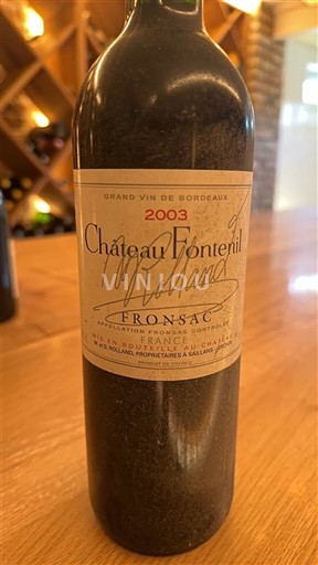 Bordeaux Fronsac Château Fontenil 2003