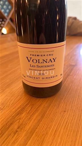 Burgundi Volnay Premier Cru Vincent Girardin Les Santenots 2020