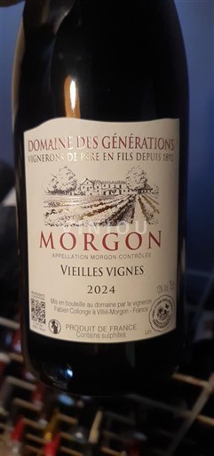 Beaujolais Morgon Domaine Générations Vieilles Vignes 2024