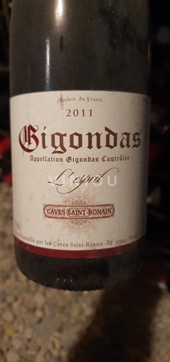 Rhônedalen Gigondas Caves Saint-Romain L'Esprit 2011