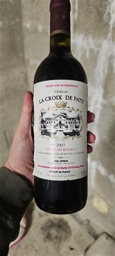 Vin Rouge sec Château La Croix de Paty 2003 France Bordeaux Côtes-de-bourg AOC