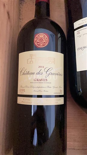 Vinos Rouge sec Château Gravières 2014 Francia Burdeos Graves AOC