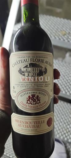 Bordoja Bordo Château Florie Aude Vieilles Vignes 2007