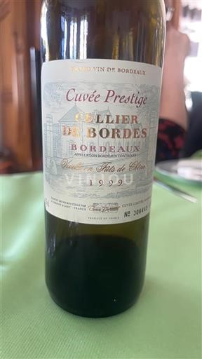 Wines Rouge sec Cuvée Prestige Cellier de Bordes 1999 France Bordeaux AOC