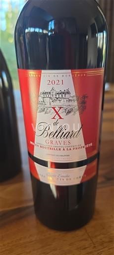 Vinos Rouge sec X de Belliard Belliard 2021 Francia Burdeos Graves AOC