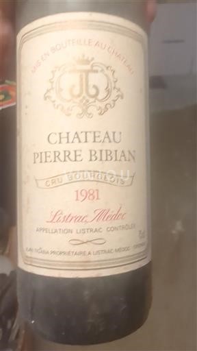 Vine Rouge sec Château Pierre Bibian 1981 Frankrig Bordeaux Listrac-Médoc AOC