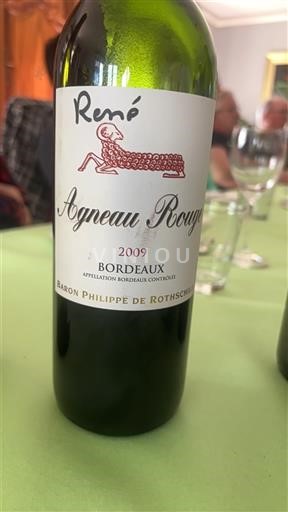 Wines Rouge sec René Agneau Rouge Baron Philippe de Rothschild 2009 France Bordeaux AOC