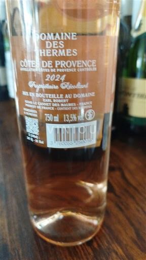 Вина Rosé sec Domaine Hermès 2024 Francuska Провинс Кот де Прованс AOC