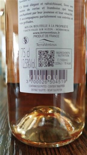 Vinuri Rosé sec TerraVentoux Non millésimé Franța Valea Ronului Ventoux AOC