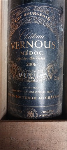 Bordoja Médoc Château Vernous 2006