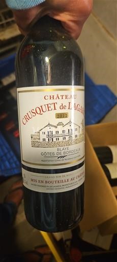 Vin Rouge sec Château Crusquet de Lagarcie 2012 France Bordeaux Blaye-côtes-de-bordeaux AOC