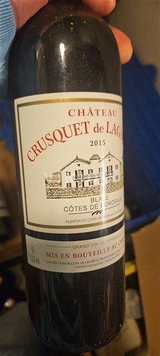 Vinos Rouge sec Château Crusquet de Lagarcie 2015 Francia Burdeos Côtes-de-Bordeaux AOC