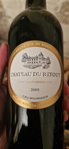 Verërat Rouge sec Château Retout 2009 Francë Bordoja Haut-Médoc AOC
