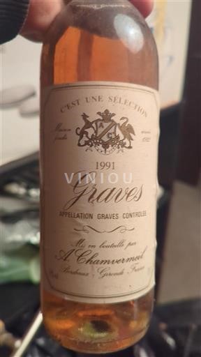 Vinos Blanc sec A. Chamseruvel 1991 Francia Burdeos Graves AOC