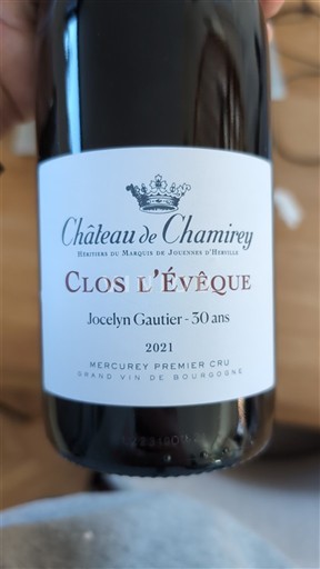 Burgundi Mercurey Premier Cru Château Chamirey Clos L'Évêque Jocelyn Gautier - 30 ans 2021