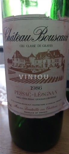 Bordoja Pessac-Léognan Grand Cru Château Bouscaut 1986