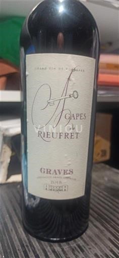 Víno Rouge sec Agapes de Rieufret 2018 Francie Bordeaux Graves AOC