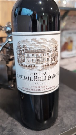 Viner Rouge sec Cuvée Prestige Château Barrail Bellegrave 2019 Frankrike Bordeaux Saint-Émilion Grand Cru AOC Grand Cru