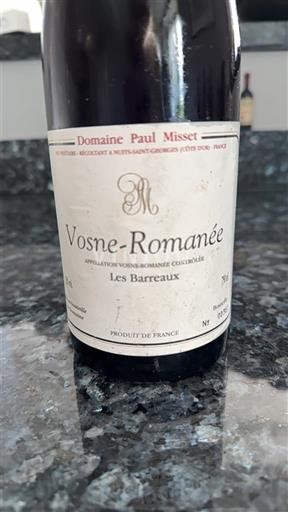 Burgundi Vosne-Romanée Domaine Paul Misset Les Barreaux 1995