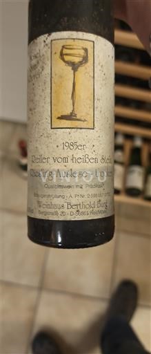 Mosel Weinhaus Berthold Burch Reiler vom heißen Stein Riesling-Auslese trocken 1985