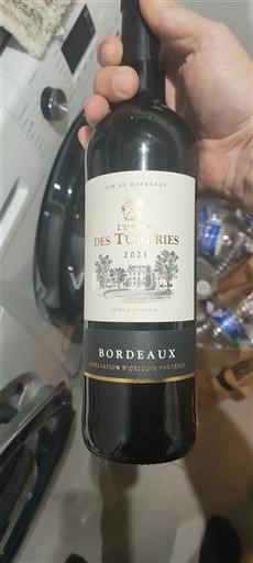 Viinit Rouge sec Les Tuilleries 2021 Ranska Bordeaux AOC