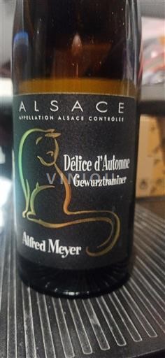Vine Blanc moelleux Délice d'Automne Alfred Meyer 2023 Frankrig Alsace Vin de France