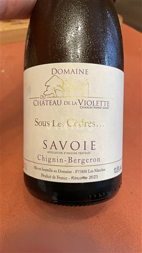 Savoie dhe Bugej Chignin-Bergeron Domaine Château de la Violette Sous Les Cèdres 2023