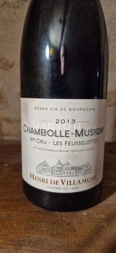 Burgundi Chambolle-Musigny Premier Cru Henri de Villamont Les Feusselottes 2013
