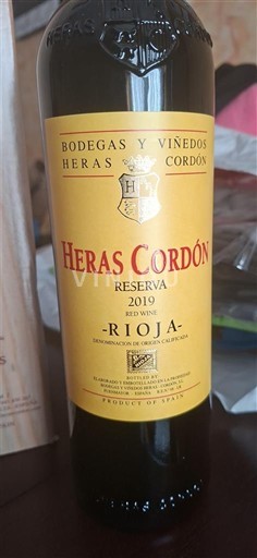 La Rioja Rioja Bodegas Heras Cordón Reserva 2019