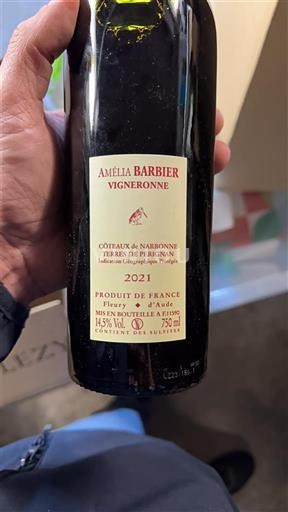 Вина Rouge sec Amélia Barbier 2021 Франція Лангедок Не вказано AOC