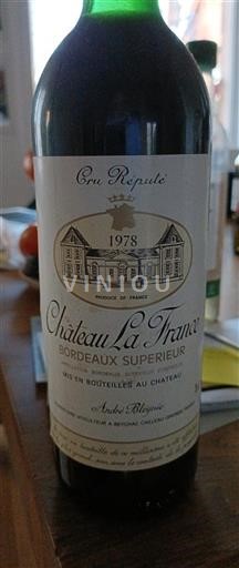 Vinhos Rouge sec Château La France 1978 França Bordéus Bordeaux Superior AOC