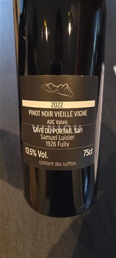 Вале Cave du Portail Pinot Noir Vieille Vigne 2022