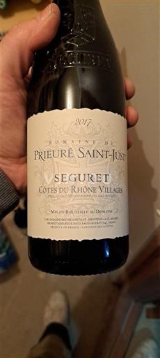 Vinos Rouge sec Domaine Prieure Saint-Just 2017 Francia Valle del Ródano No especificado AOC