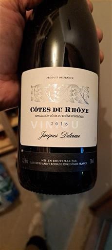 Rhônedalen Côtes-du-rhône Jacques Delorme 2016