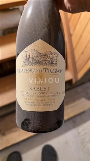 Vinos Rouge sec Sablet Château Trignon 2002 Francia Valle del Ródano No especificado AOC