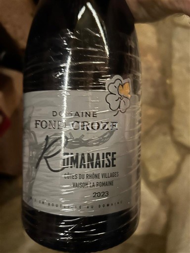 Vinos Rouge sec La Romanaise Domaine Fond Croze 2023 Francia Valle del Ródano No especificado AOC