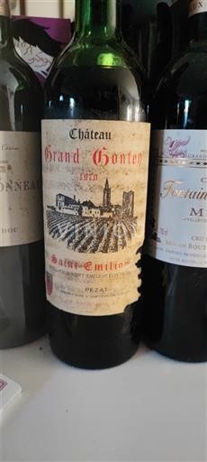 Verërat Rouge sec Château Grand Gontey 1970 Francë Bordoja Saint-Émilion AOC