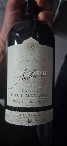 Bordoja Bordo Château Haut-Meyreau Ambroisie 2017