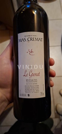 Ruzijon Rivesaltes Domaine Mas Cremat Le Grenat 2011