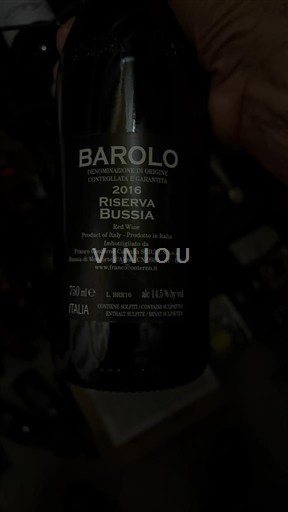 Rượu vang Rouge sec Riserva Bussia 2016 Ý Piemonte Barolo DOCG