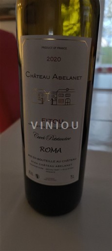 Viner Rouge sec Cuvée Patrimonium ROMA Château Abelanet 2020 Frankrike Languedoc Fitou AOC