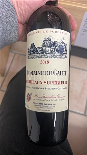 Vine Rouge sec Domaine Galet 2018 Frankrig Bordeaux Bordeaux Supérieur AOC
