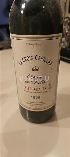 Rượu vang Rouge sec La Croix Carillan Château Les Sables 1995 Pháp Bordeaux AOC