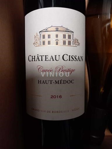 Viinit Rouge sec Cuvée Prestige Château Cissan 2016 Ranska Bordeaux Haut-Médoc AOC